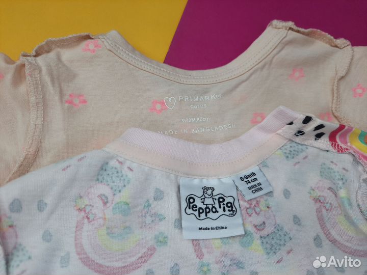Футболки на девочку пакетом 74 80
