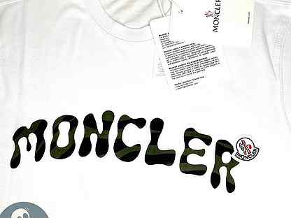 Футболка Moncler белая / черная (Арт.65043)