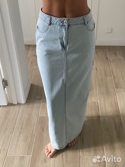 Джинсовая юбка-макси love republic