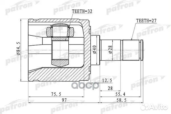 ШРУС внутр.прав.27X40X32 honda accord CL/CN/CM