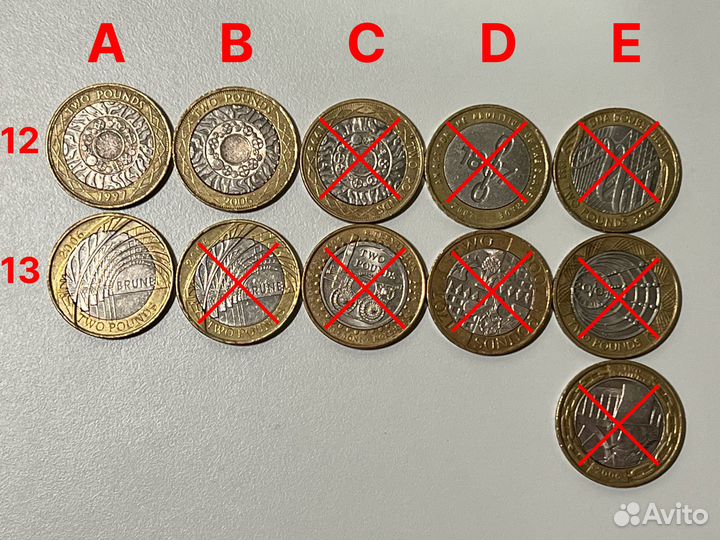 Монеты Великобритания 1 фунт и 2 фунта