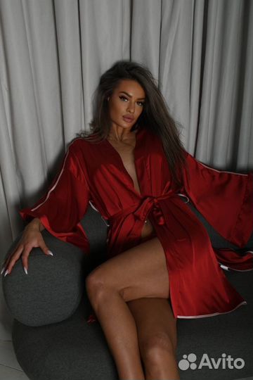 Халат пеньюар женский короткий