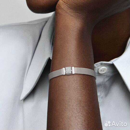 Браслет Pandora серебро с камнями