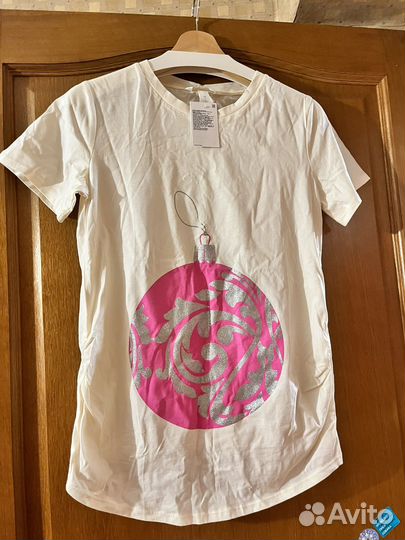 Футболка для беременных h&m новогодняя тема (M)