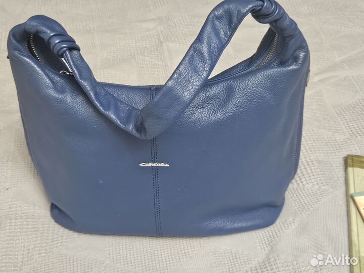 Сумка Giorgio Ferretti синяя натуральная кожа