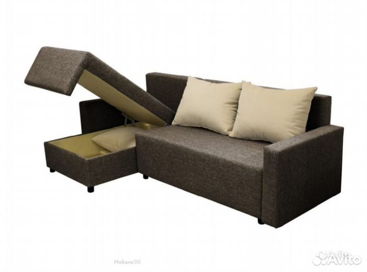 Угловой диван Шерри коричневый