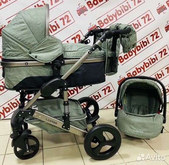 Коляска 3 в 1 зеленый