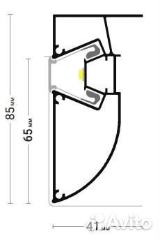 Профиль LED02 для многоуровневых натяжных потолков