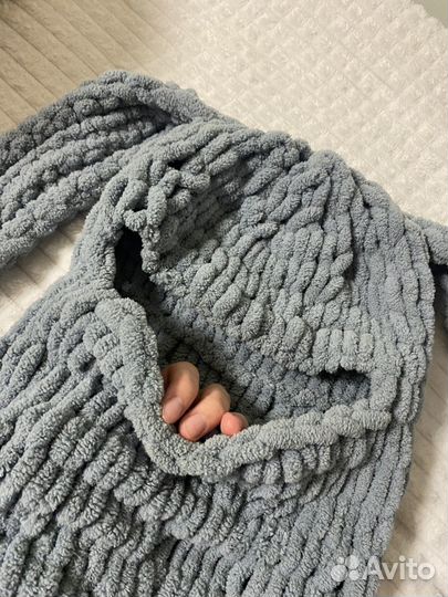 Шапка-балаклава вязанная с заячьими ушами