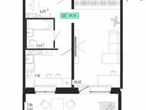 1-к. квартира, 38,6 м², 3/17 эт.