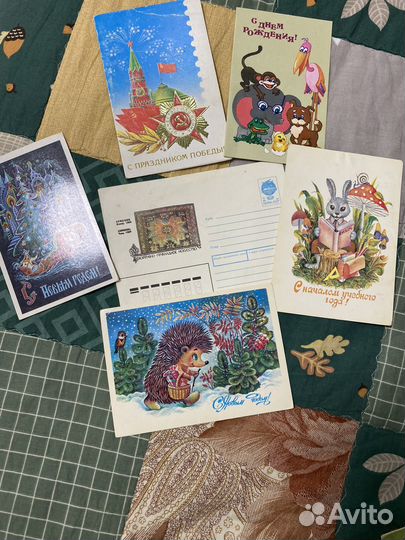 Открытки и конверт времён СССР чистые