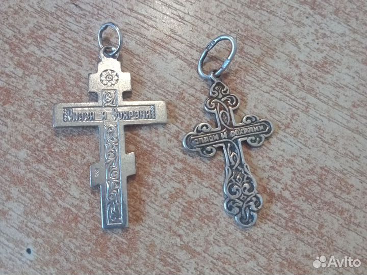 Два креста православных. 925 проба серебро