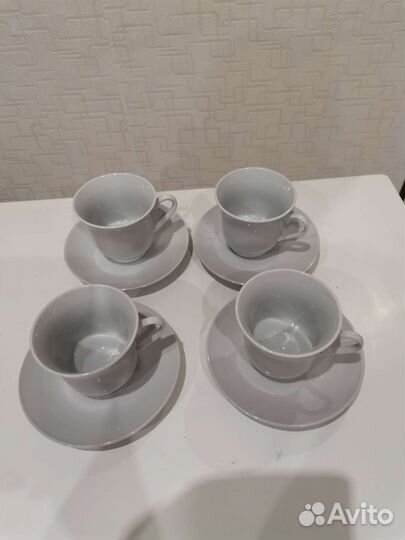 Чашки с блюдцами 4 пары