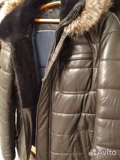 Зимняя кожаная куртка cadenbo
