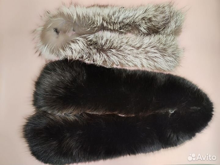 Меховой воротник натуральный на капюшон