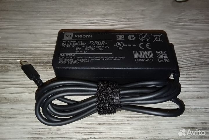 Блок питания для ноутбука Xiaomi 65w Type-C USB-C