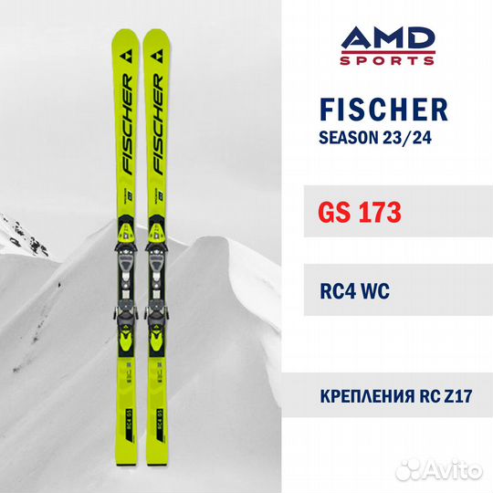 Горные лыжи Fischer RC4 WC GS 173 Jr + Z17