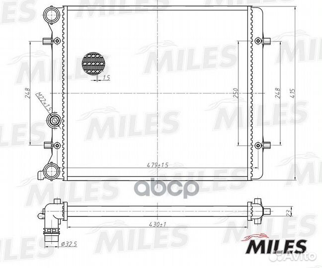 Радиатор (паяный) VAG G4/bora/octavia 1.4/1.6 9