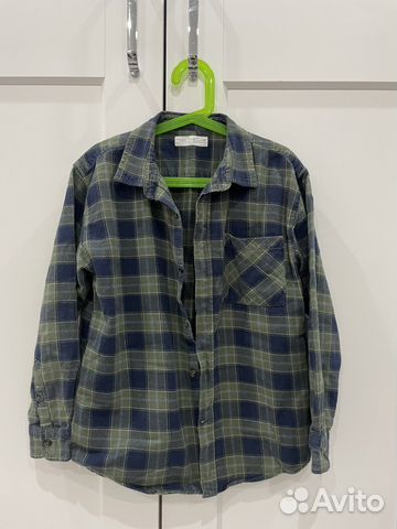 Рубашка Zara в клетку темно-зеленая для мальчика