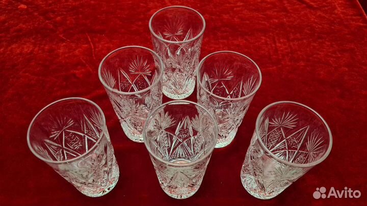 Набор хрусталь стаканы рисунок Мальцов-й СССР