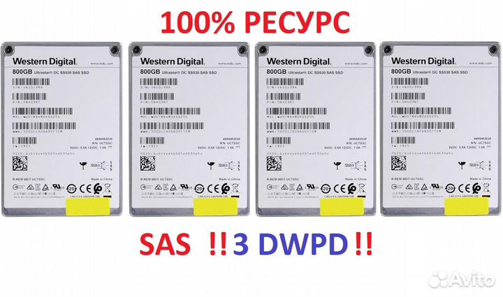 800Gb SAS SSD WD wustr6480ASS204 3 dwpd