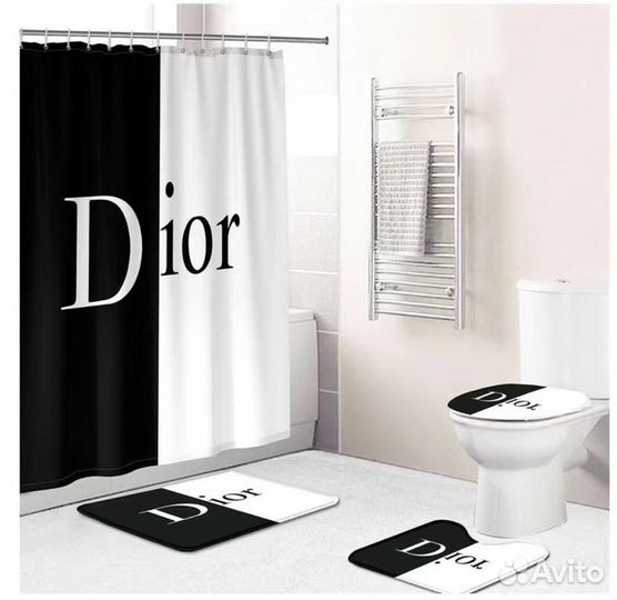 Набор для ванной комнаты 4 в 1 (шторка,3 коврика)