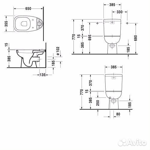 Бачок для унитаза Duravit D-Code 0927100004