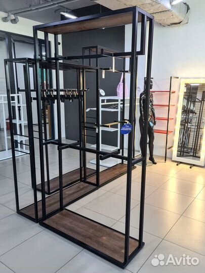 Вешала пристенные, рейлы для магазинов одежды