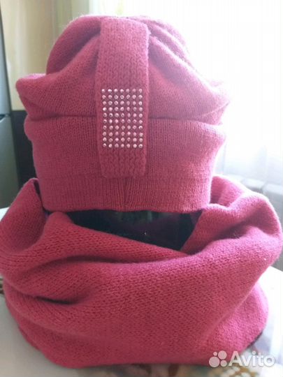 Шапка и шарф теплые