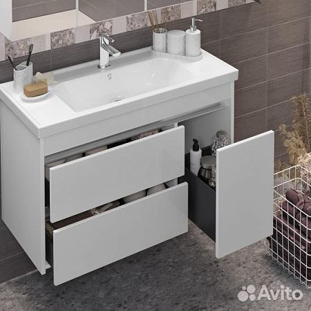 Тумба opadiris Фреш 100 бел/бел CeraStyle Frame