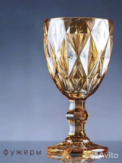 Набор бокалов с рюмками из цветного стекла, 6+6