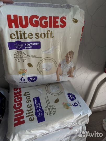 Huggies подгузники-трусики elite soft 6