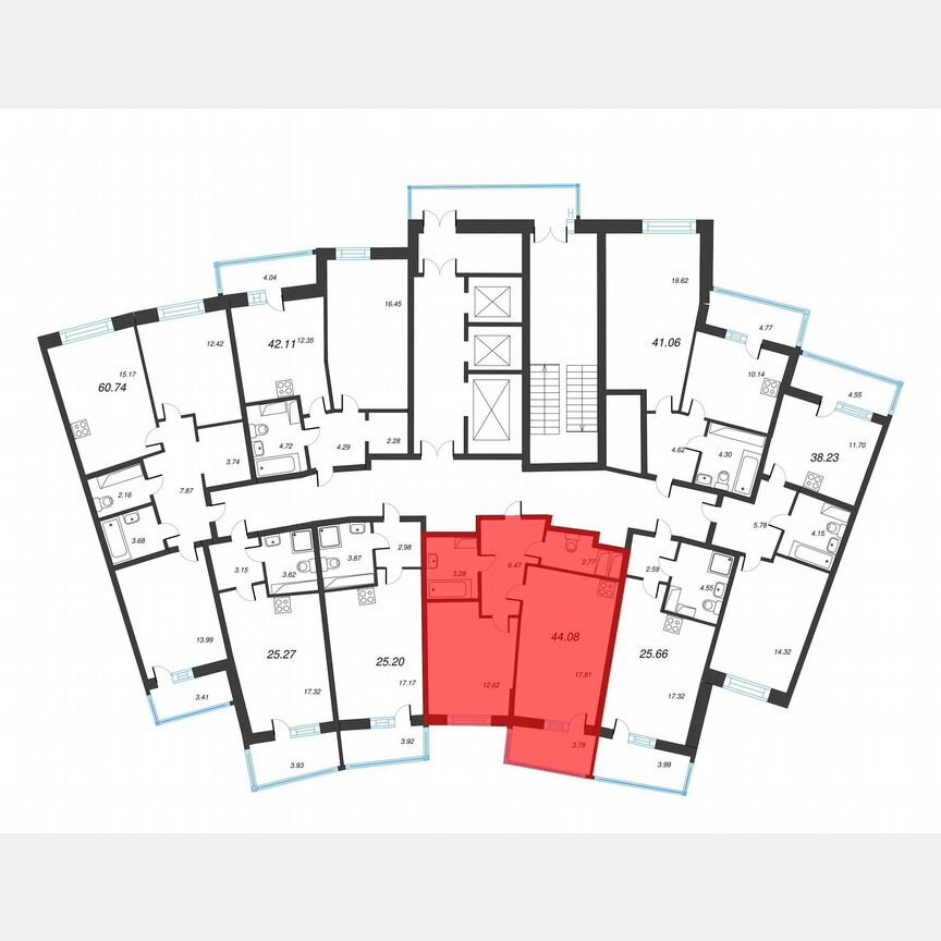 1-к. квартира, 46,7 м², 13/22 эт.