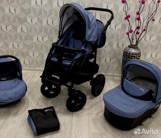 Коляска 3в1 Verdi Sonic Plus (Лён+кожа),как новое