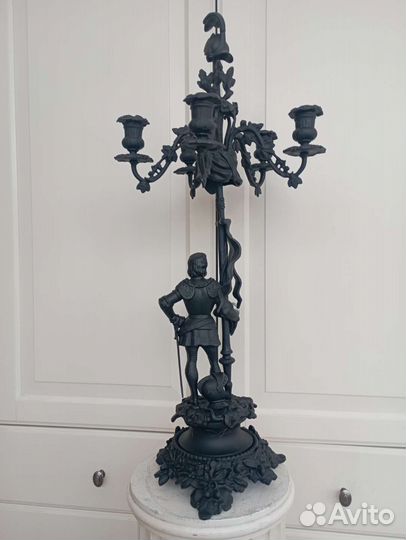 Канделябр рыцарь со штандартом каслинское литьё