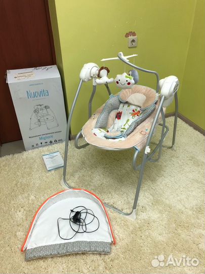 Детские электро качели Nuovita Migliore + шезлонг