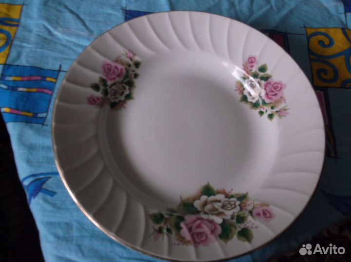 6 больших фарфоровых блюда СССР