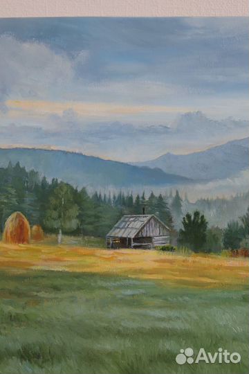 Картина маслом горный пейзаж