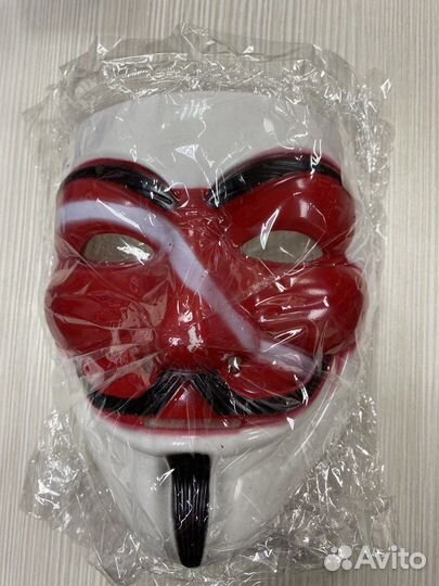 Маска Гая Фокса Бело-красная