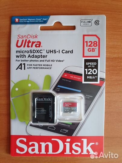 Карта памяти MicroSD SanDisk Ultra 128GB UHS-I
