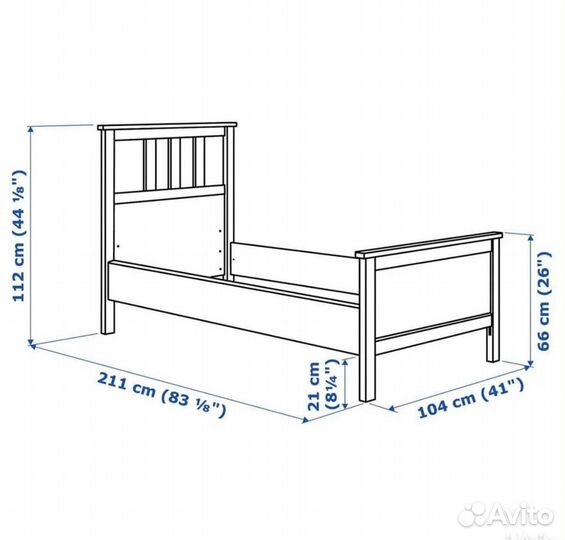 Кровать IKEA хемнэс с матрасом 90/200