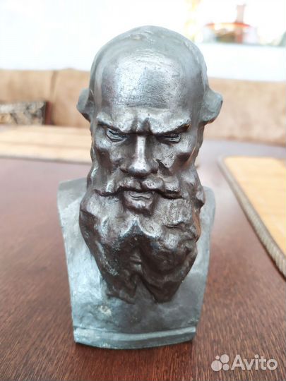 Бюст Лев Толстой Силумин СССР