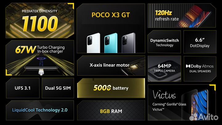 Xiaomi Poco X3 GT, 8/128 ГБ