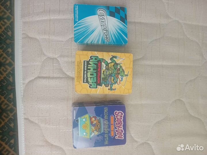 Карточки Скуби ду, черепашки-ниндзя и супергонки