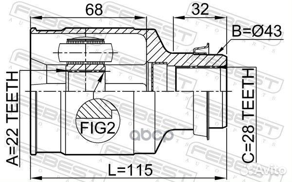 Шрус внутренний перед прав 0511323FRH Febest