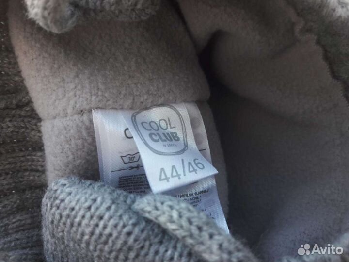 Шапка детская на флисе с завязками, новая