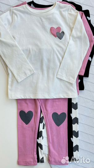 6в1 Комплекты для девочки: лонгсливы, лосины