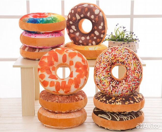 Подушки пончики 3д печать 40 см