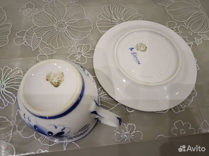 Чайная пара Гжель (авторская работа)