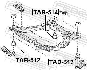 Сайлентблок подрамника задний RH TAB514 Febest